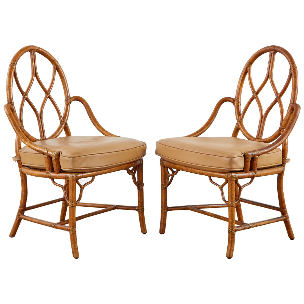 Set of TwentyFour Organic Modern Woven Rattan Dining Chairs For Sale