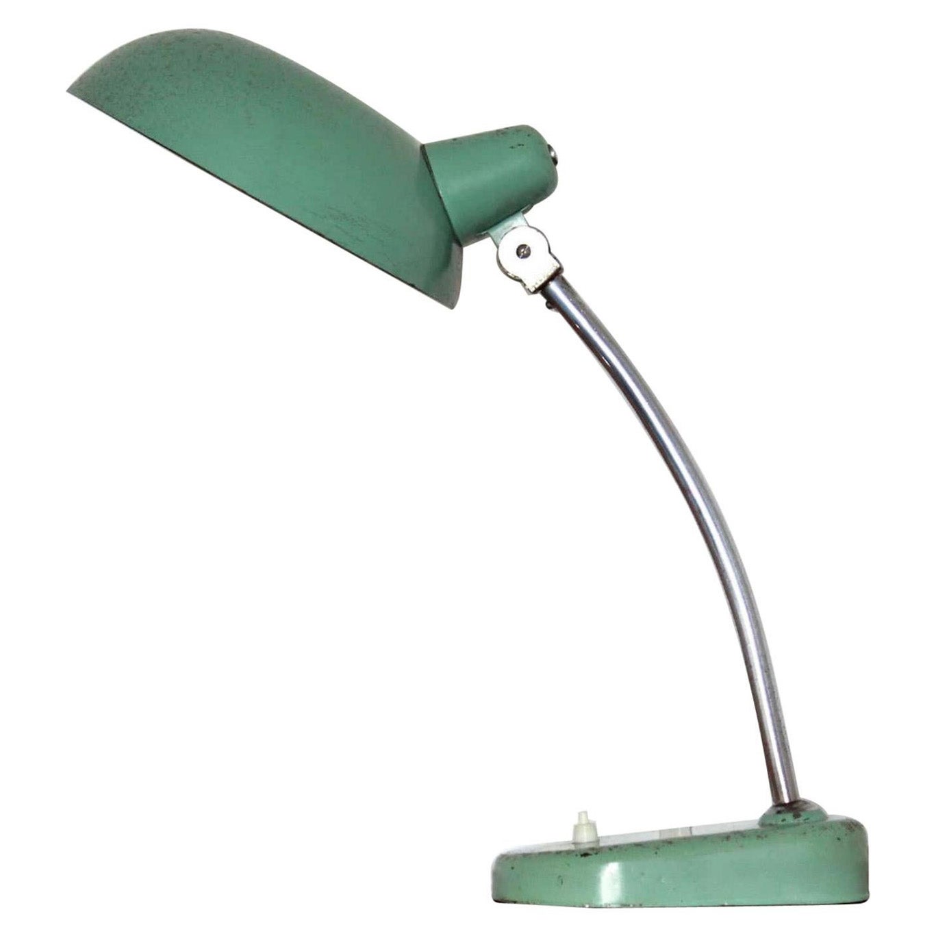 1940s Bauhaus Green Iron Vintage Industrial Lamp