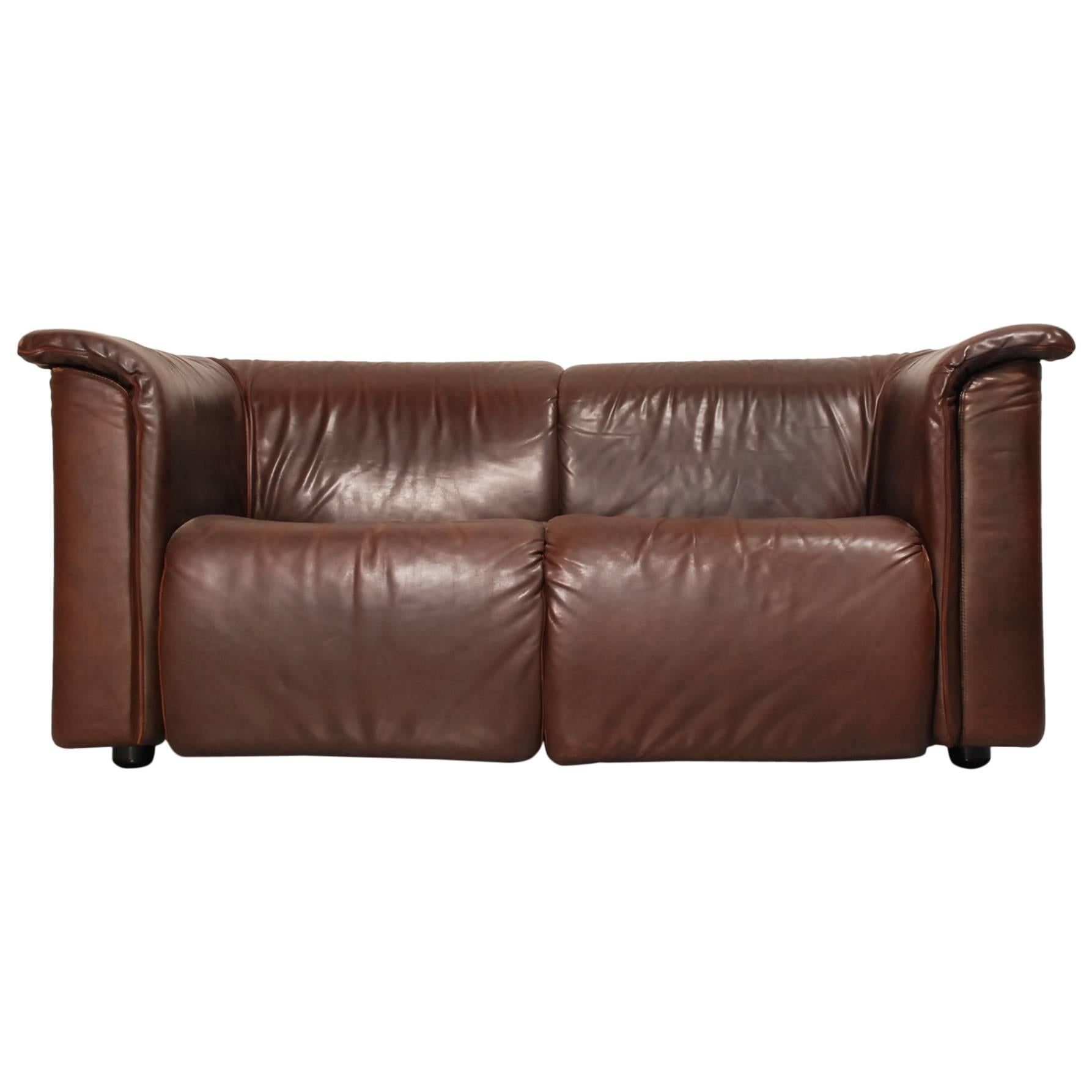 One of Two Leather Two-Seat "Hochbarett" by Karl Wittmann For Sale