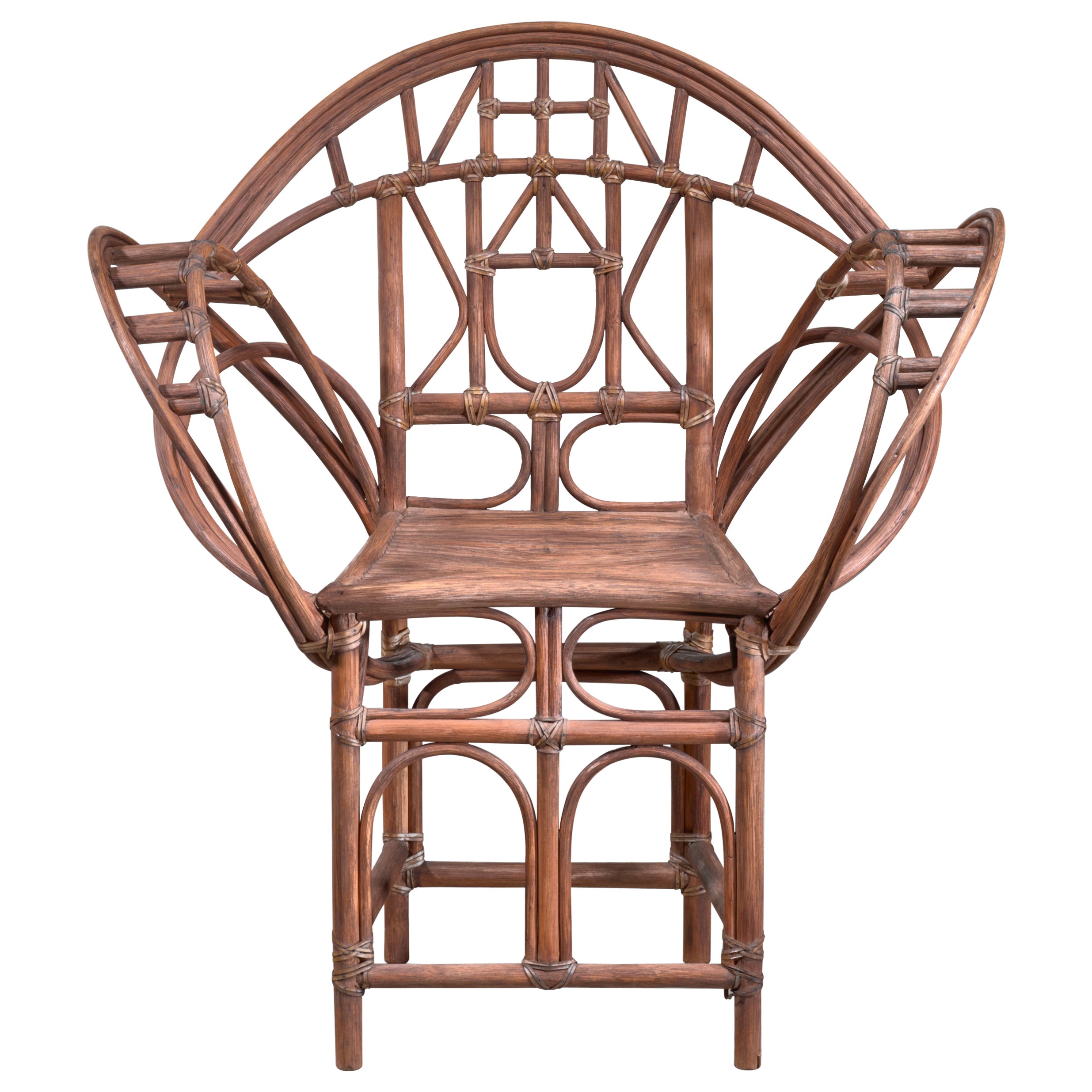 Curved Hand-Crafted Willow Chair, Austria For Sale