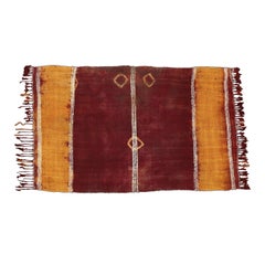 Antique Moroccan Berber Henna-Dyed Woman's Ceremonial Head Scarf