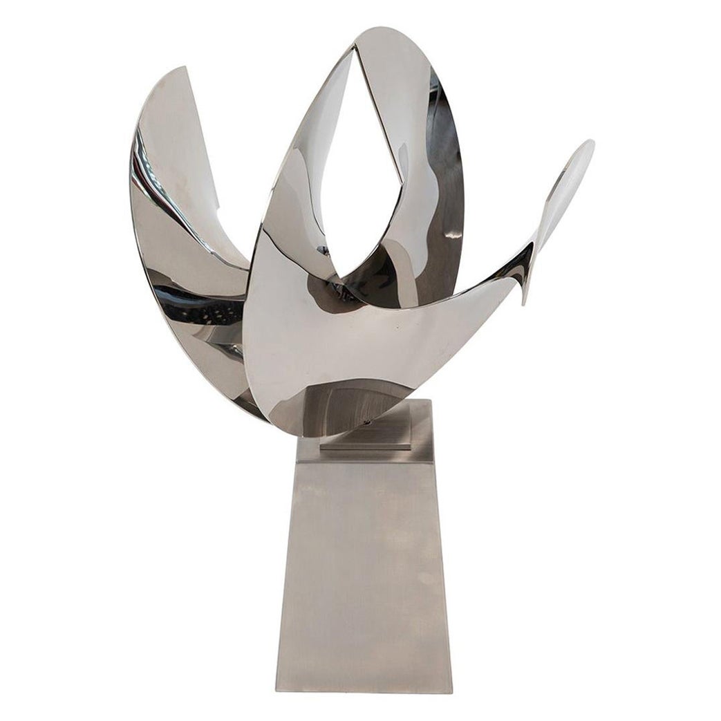 Gary Slater Abstract Polished Steel Sculpture For Sale