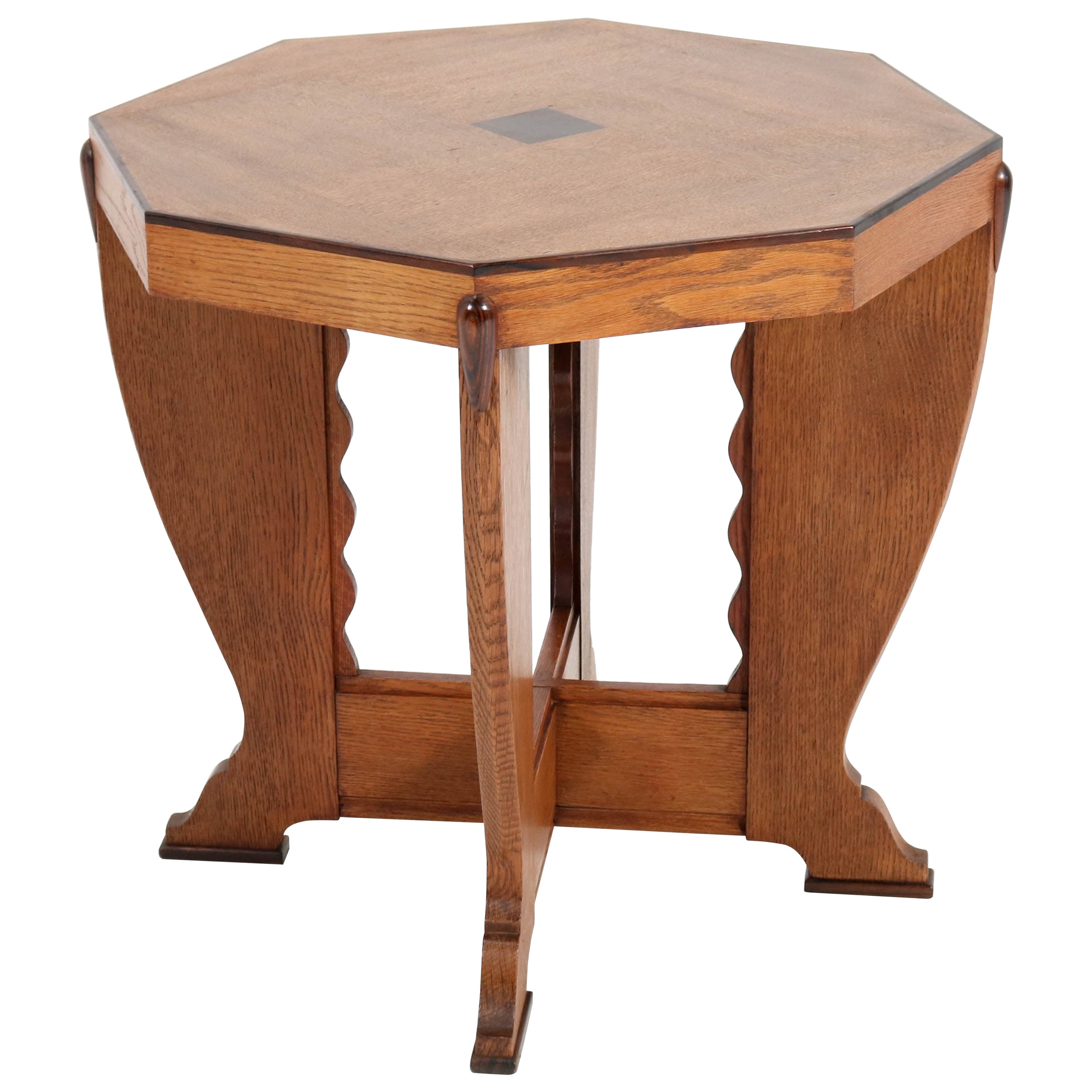 Oak Dutch Art Deco Amsterdam School Coffee Table, 1920s For Sale at 1stDibs
