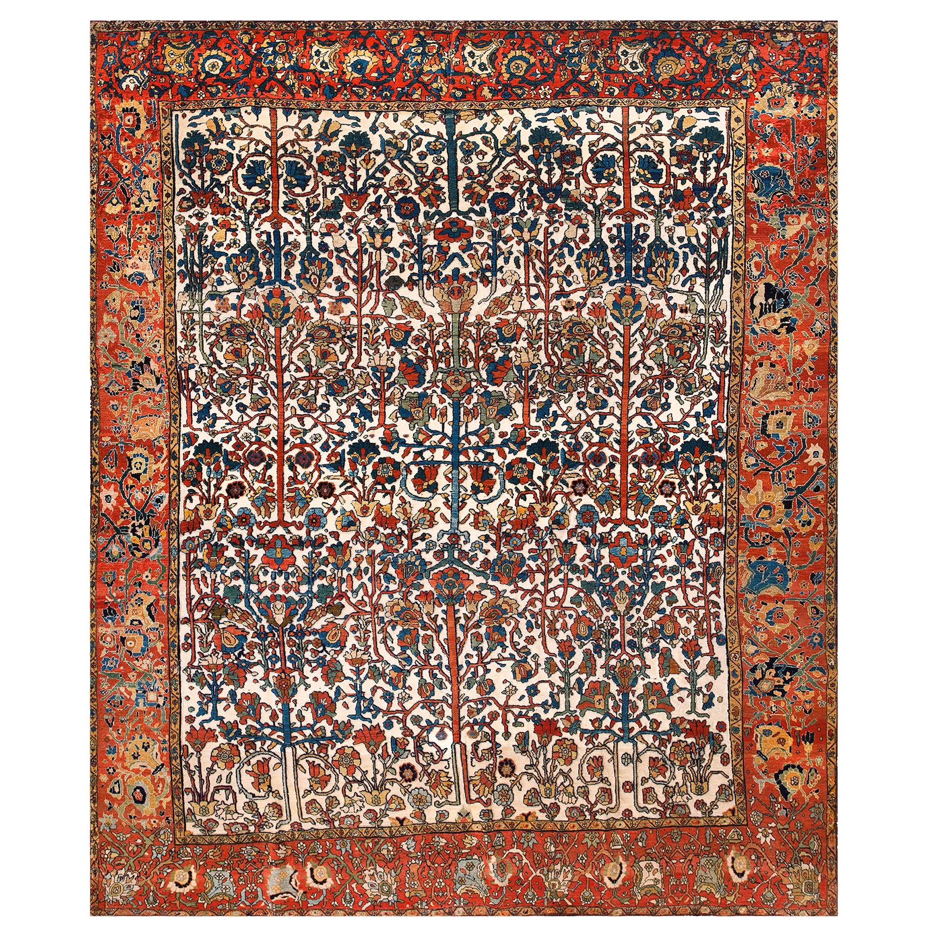Persischer Sarouk Farahan-Teppich aus Wolle und Seide aus dem 19. Jahrhundert ( 8'4" x 9'6"-254" x 290")