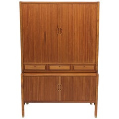 Swedish Teak Jalousie Cabinet by Carl-Axel Acking for Bodafors, 1950s