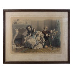 Used J. Desandre « Spare the Rod and Spoil the Child », Engraving, 19th Century 