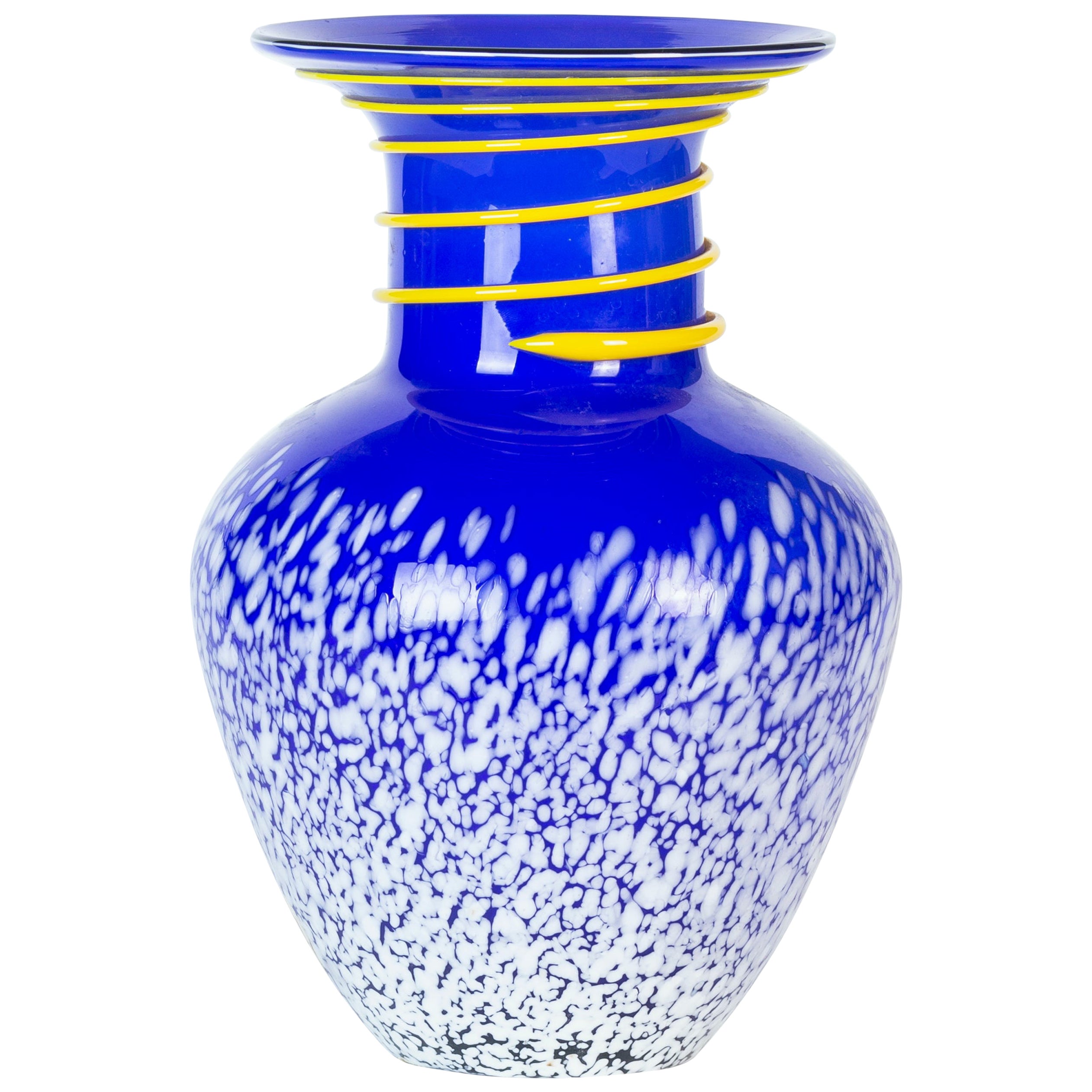 Multifaceted Murano Glass Vase, Italy, 1970s For Sale at 1stDibs