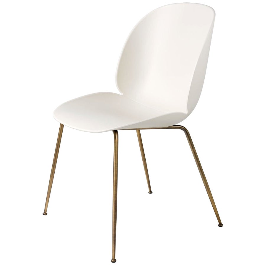 GamFratesi 'Beetle' Dining Chair with Antique Brass Conic Base