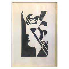 Roy Lichtenstein Signed Embossed Graphite Limited Print Modern Head #5, 1970