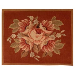 Floral French Provincial Needlepoint Lumbar Pillow
