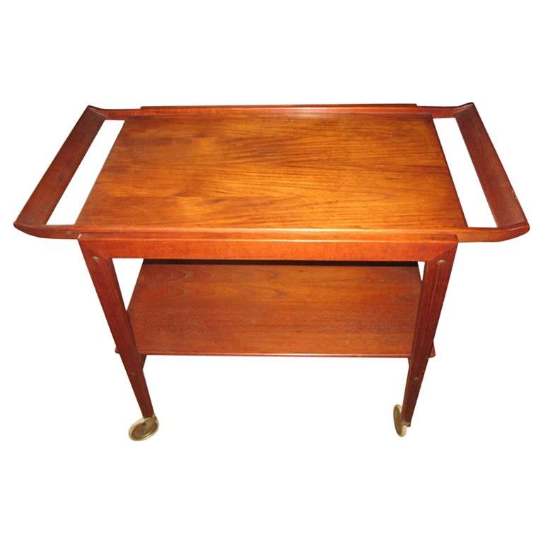 Danish Modern Bar/Serving Cart  by T 
E Kindt Larsen