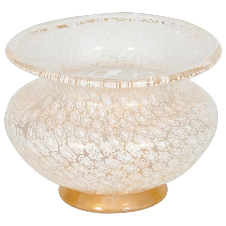 Murano Glass Bowl with 24ct Gold and Murrine, Attributed to Alberto Donà For Sale