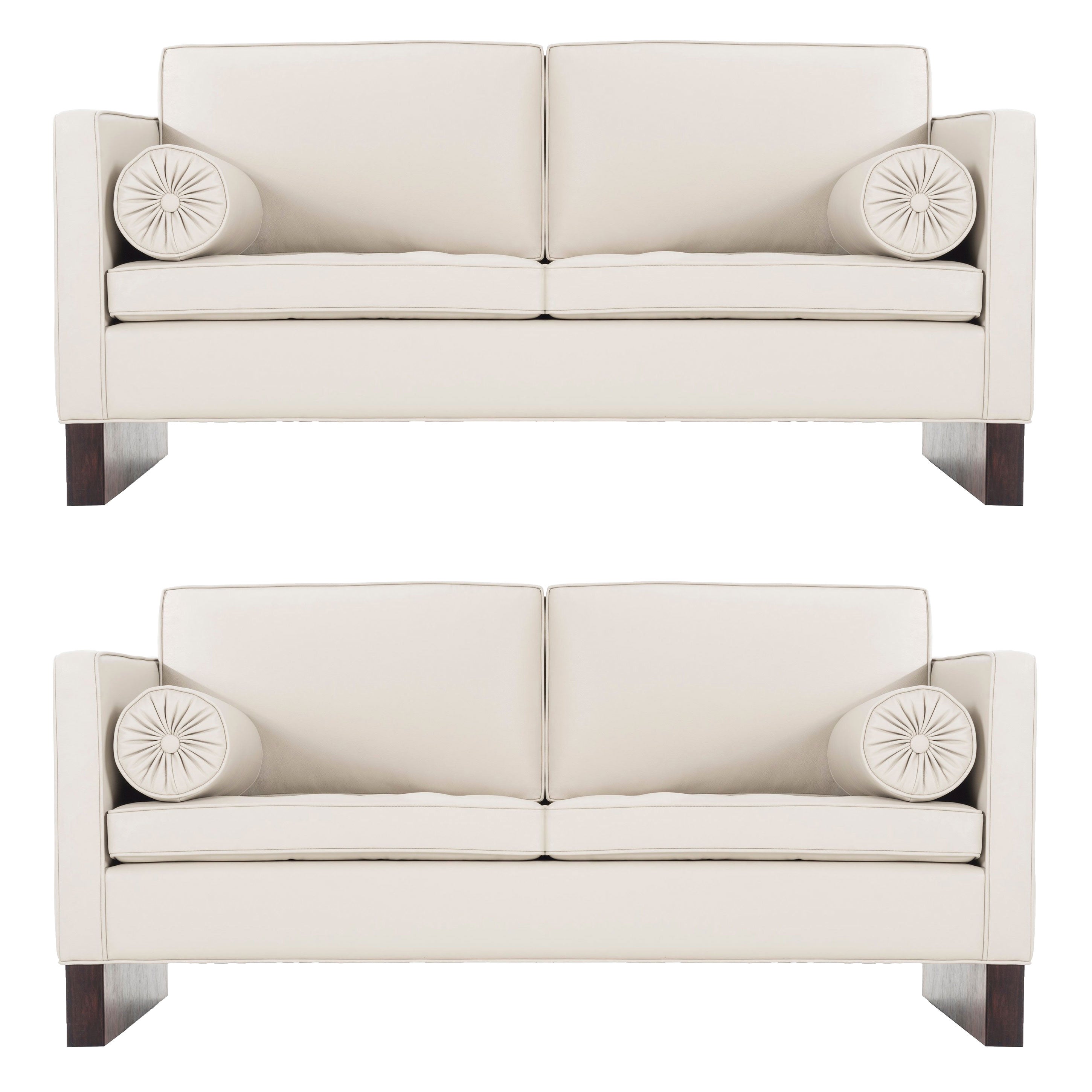 Pair of Elegant Tufted High Back Settees For Sale at 1stDibs