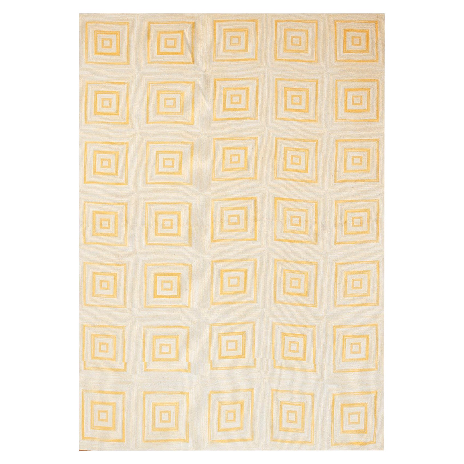 Contemporary Handmade Cotton Hooked Rug  ( 9' x 12' - 275 x 366 cm ) For Sale