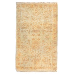 Fin du 20e siècle Tapis égyptien floral ivoire fait à la main Persan Sultanabad Design