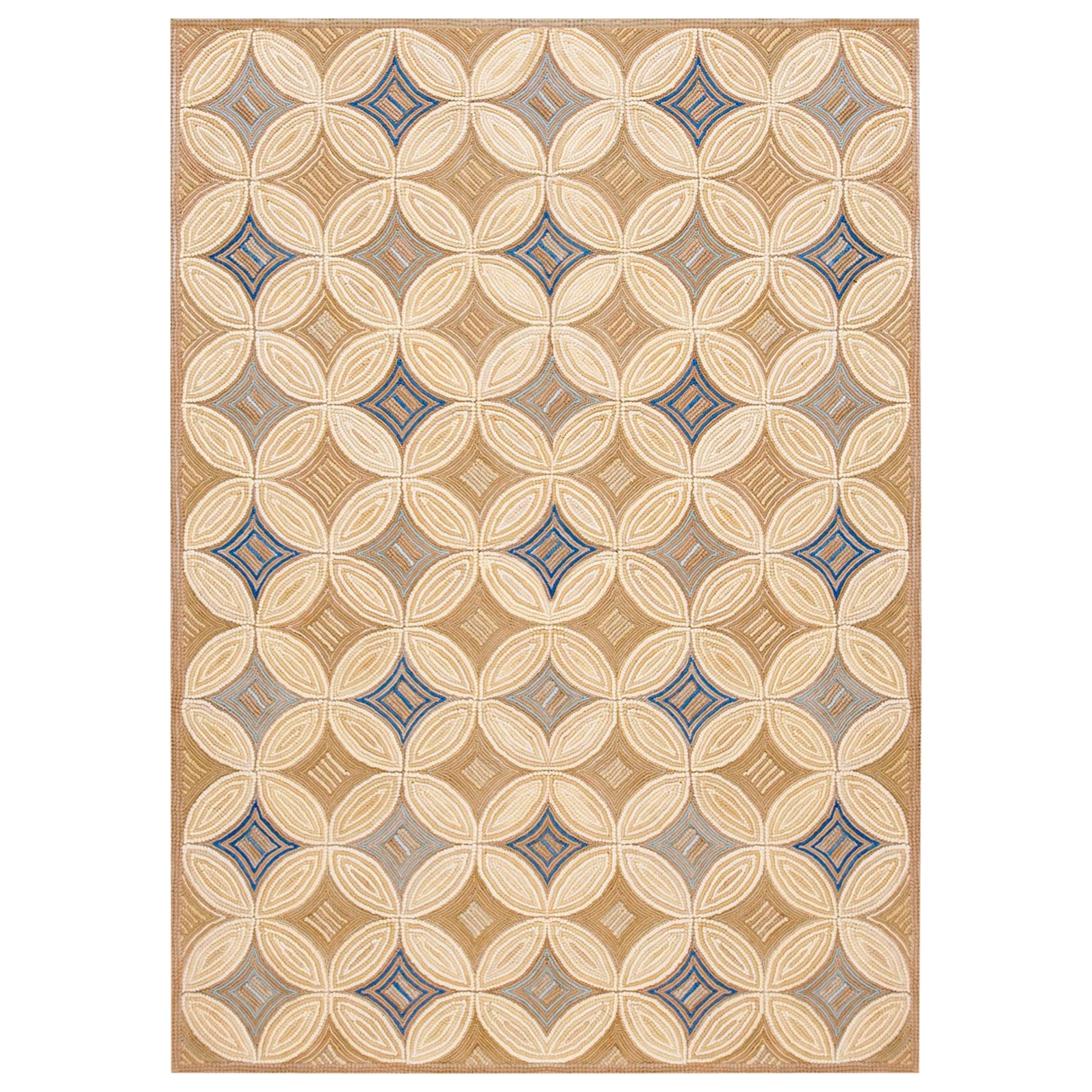 Contemporary Cotton Hooked Rug ( 6' x 9' - 183 x 275 ) For Sale