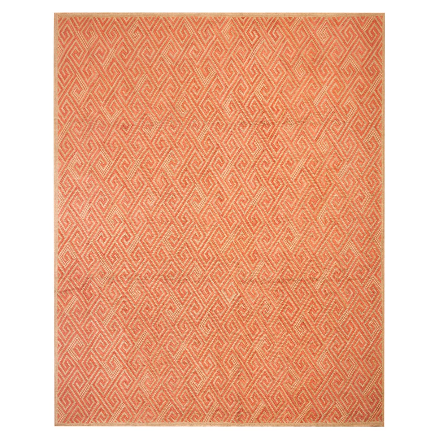 Handgefertigter Baumwoll-Hakenteppich ( 8' x 10' - 244 x 305cm )