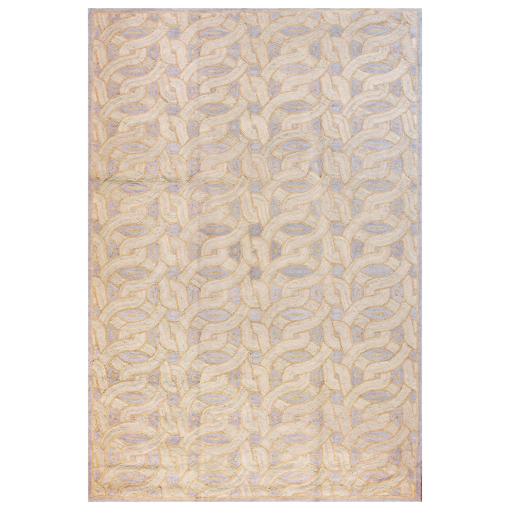 Contemporary  Cotton Hooked Rug 6' 0" x9' 0" 