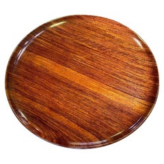 Bandeja de madera exótica torneada, moderna de mediados de siglo, firmada por Bob Stocksdale