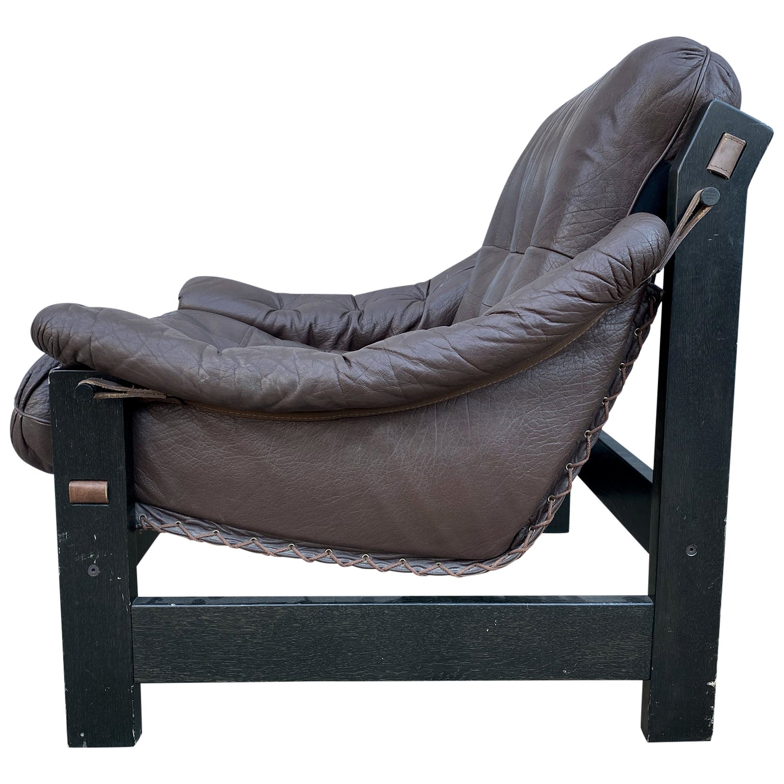 Leather Sling Lounge Chairs at 1stDibs