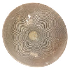 Vidrio artístico de Murano Barovier Toso Vide Poche Blanco Diseño de filigrana en espiral, 1950