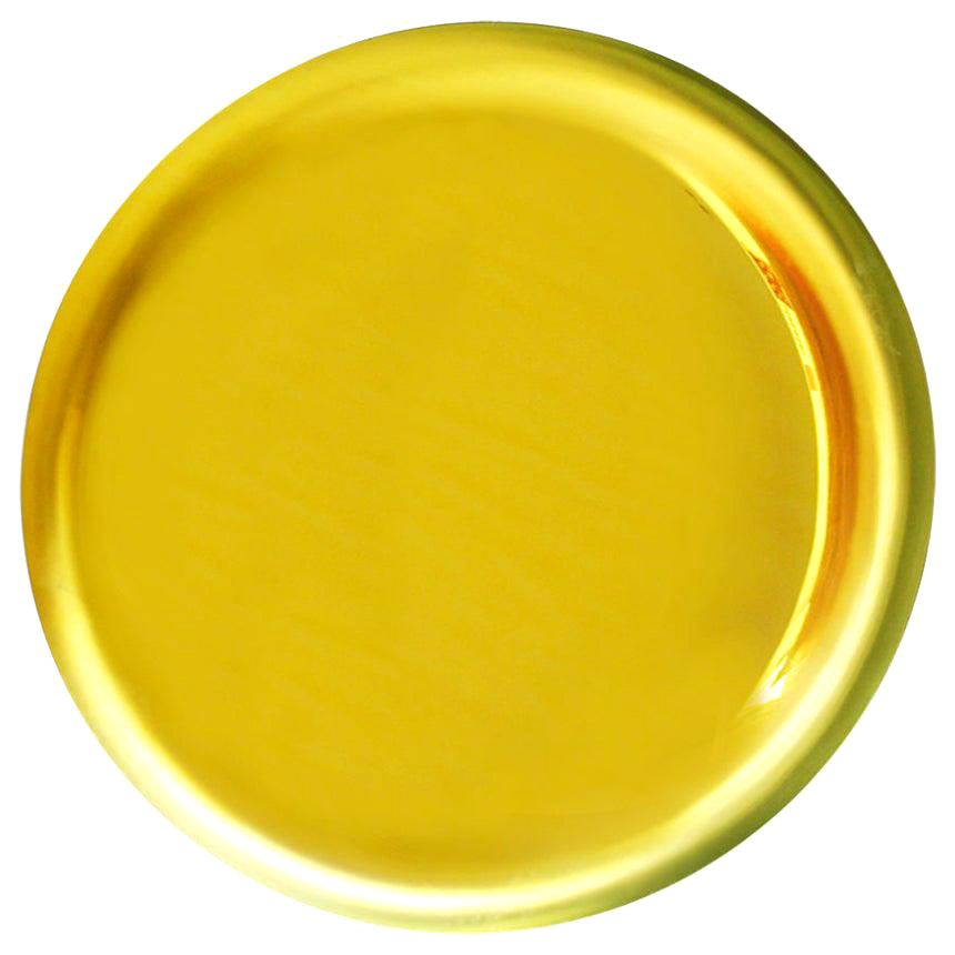 Miroir français sculptural concave en verre jaune en vente