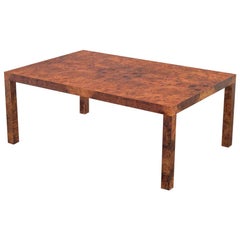 Milo Baughman Burl Wood Coffee Table