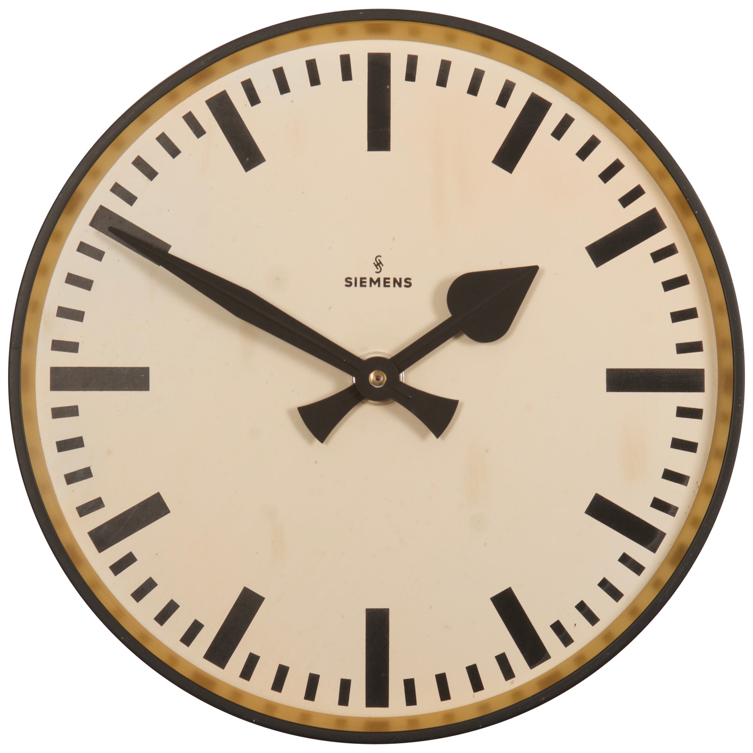Large Siemens Halske Factory, Station or Wall Clock For Sale