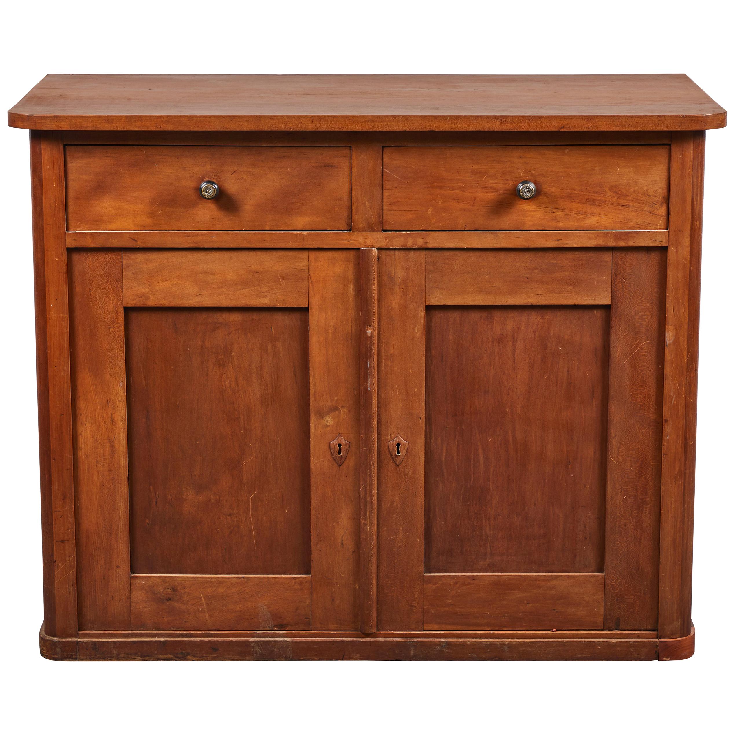 Early American Cherry Two-Door Two-Drawer Cabinet