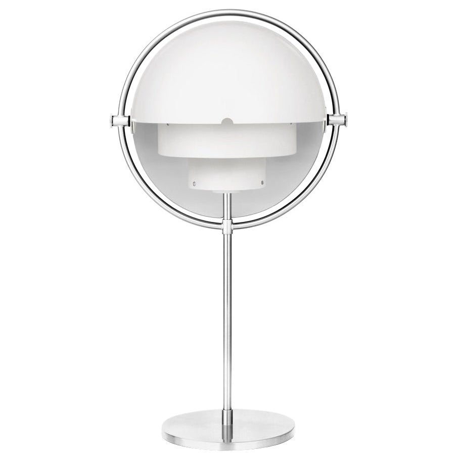 Louis Weisdorf 'Multi-Lite' Table Lamp in White and Chrome For Sale