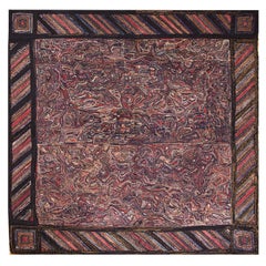 1930s Abstract Design American Hooked Rug ( 9'2" x 9'2" - 280 x 280 cm )
