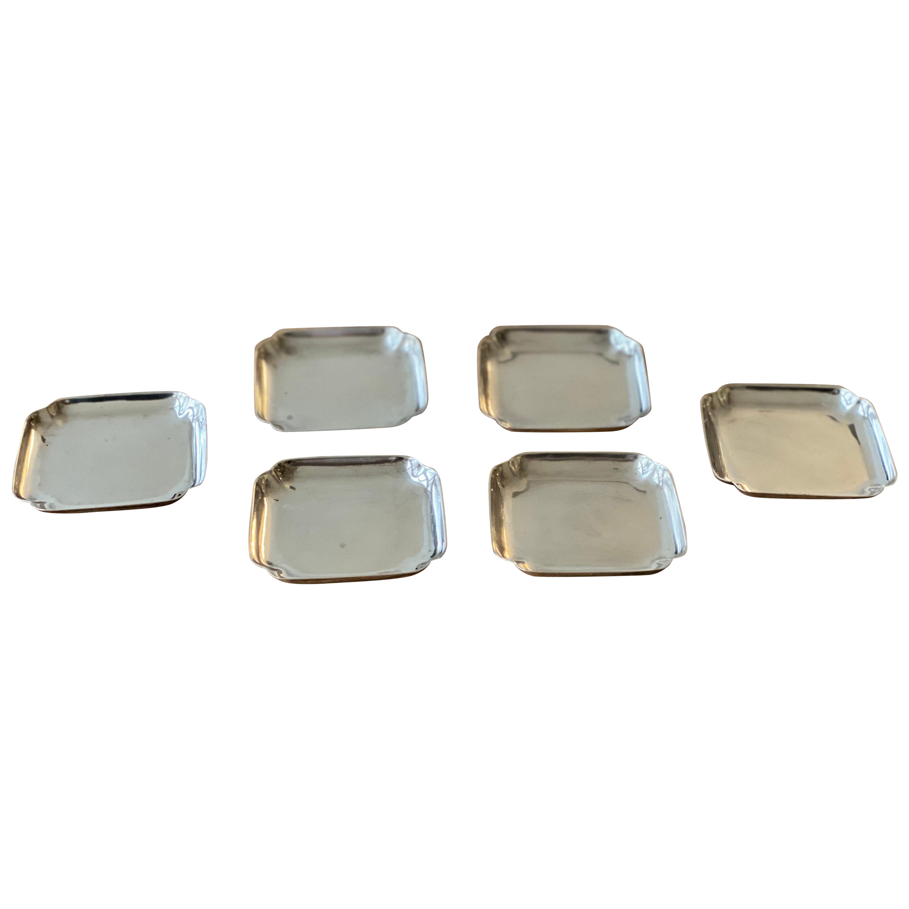 Cartier Sterling Silver Nut Plates, Marked For Sale