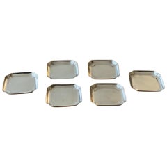 Set of Six Cartier Sterling Silver Nut Plates