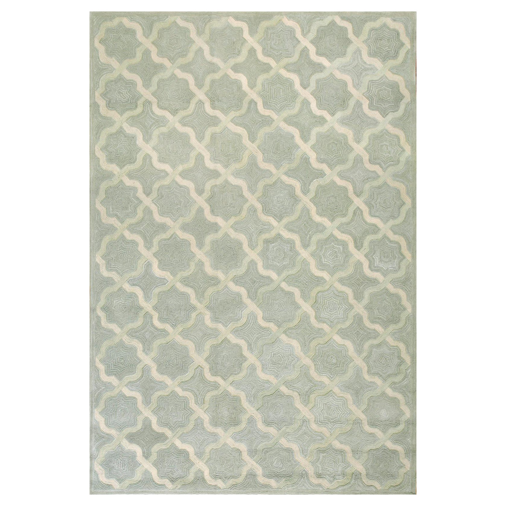Contemporary  Cotton Hooked Rug 9' 0" x 12' 0"  For Sale