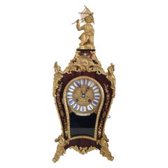 Louis XV Style Rosewood Mantel Clock, Raingo Freres, Paris, 19th Century