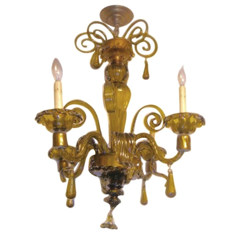 Pale Green Murano Glass Chandelier For Sale