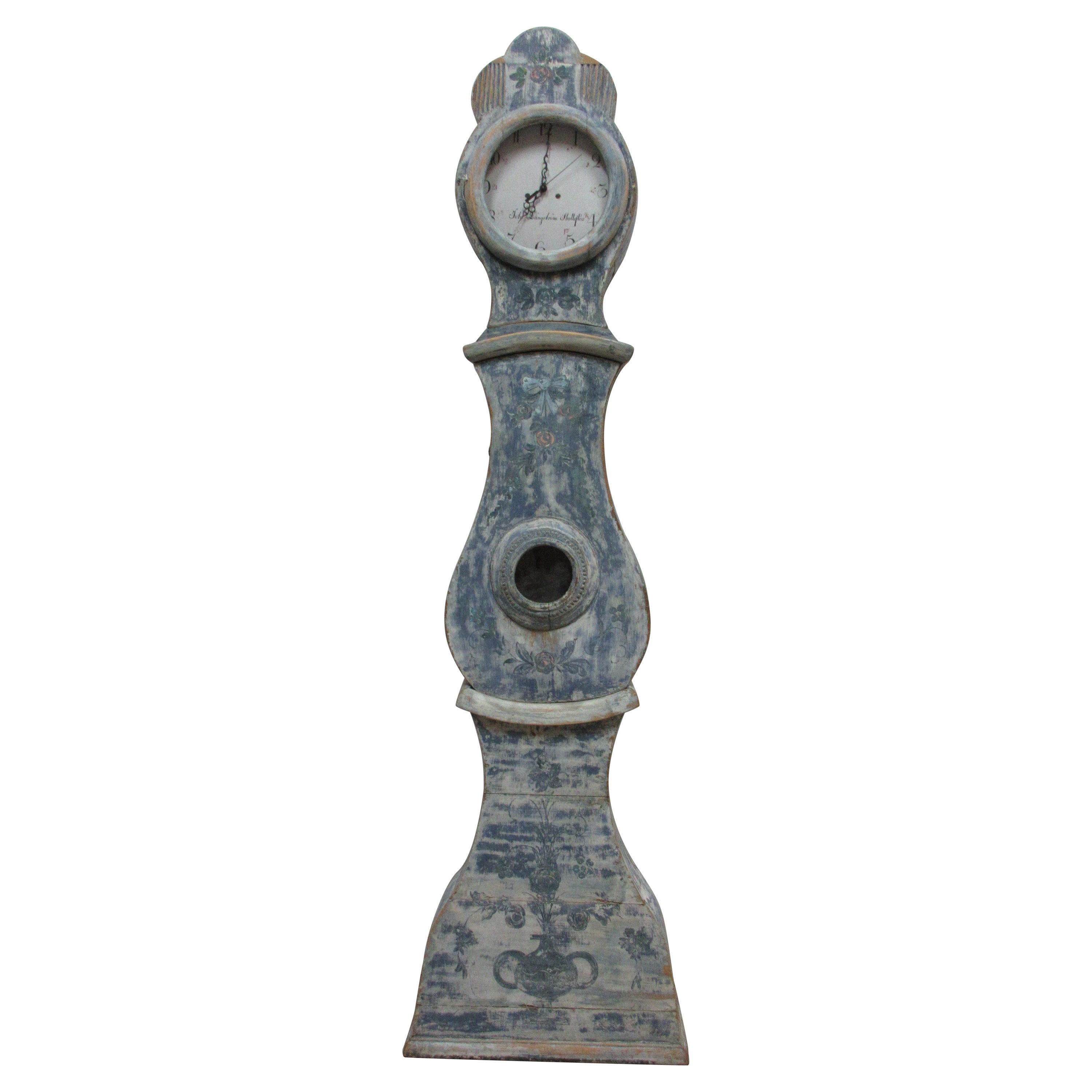 100% Original Painted Swedish Mora Clock For Sale