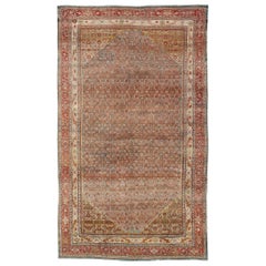 Grand tapis persan ancien Bidjar avec motif Herati dans des tons doux et des couleurs multiples