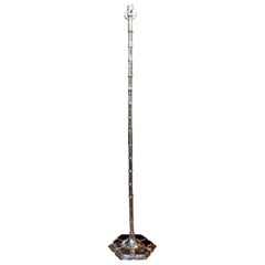 Midcentury Chrome Faux Bamboo Lotus Floor Lamp