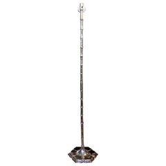 Lampadaire lotus en faux bambou chromé du milieu du siècle dernier