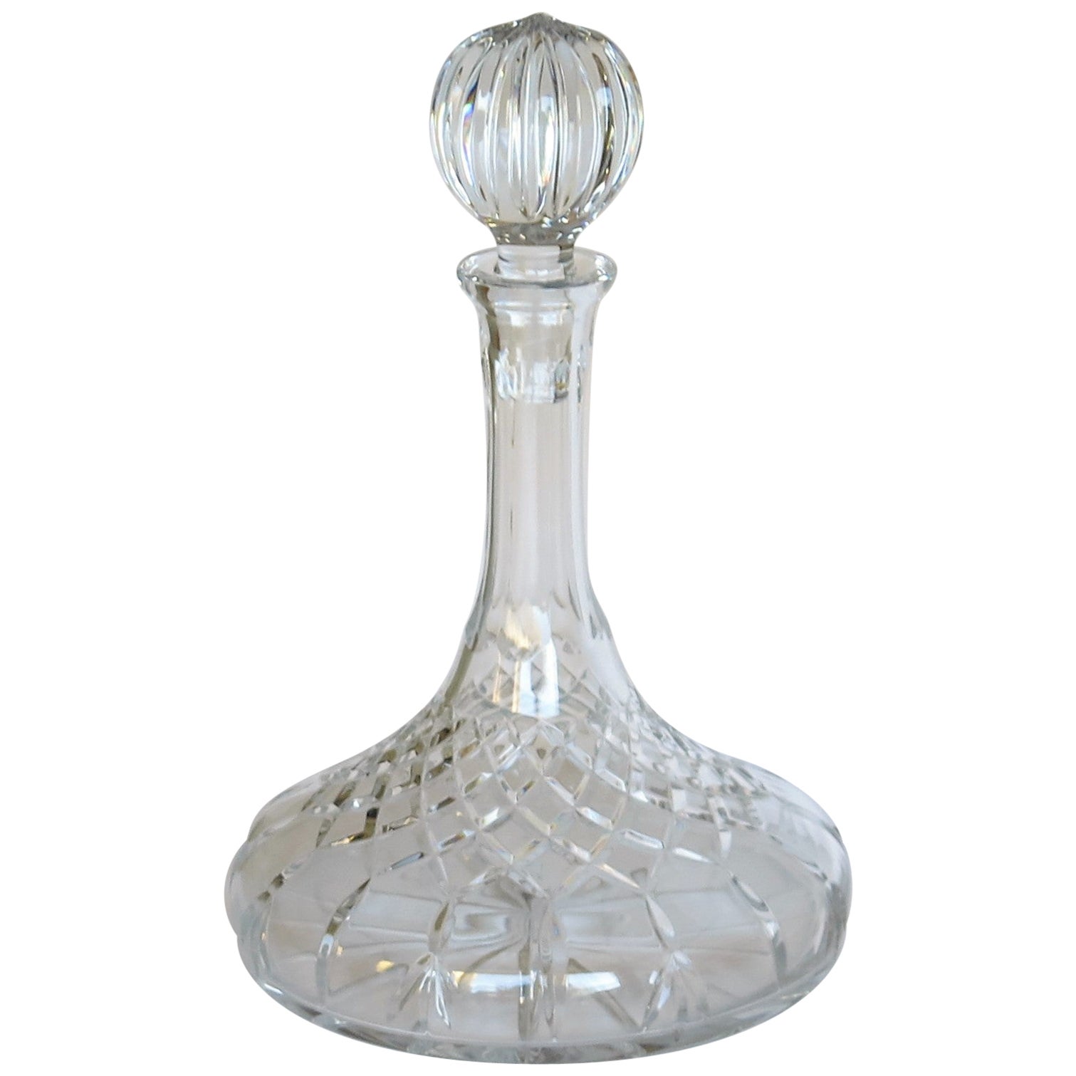 Thomas b Bristol Blue Glass Ship's Decanter Makers Mark to Base