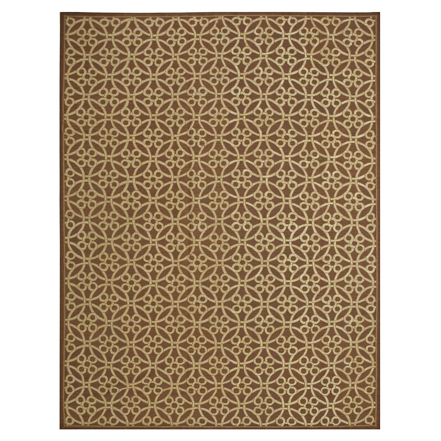 Needlepoint Flat Weave Carpet 9' 0" x 12' 0" For Sale