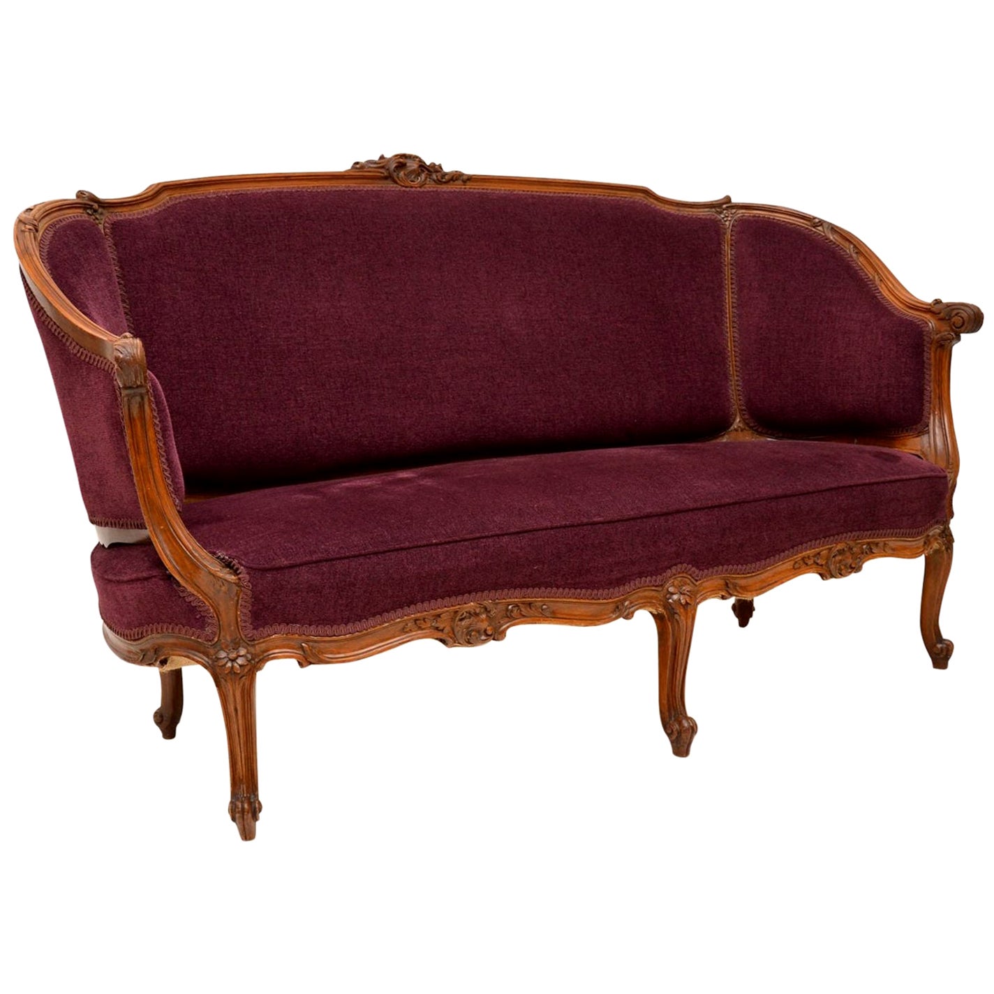 Antique French Cherry Country Sofa at 1stDibs