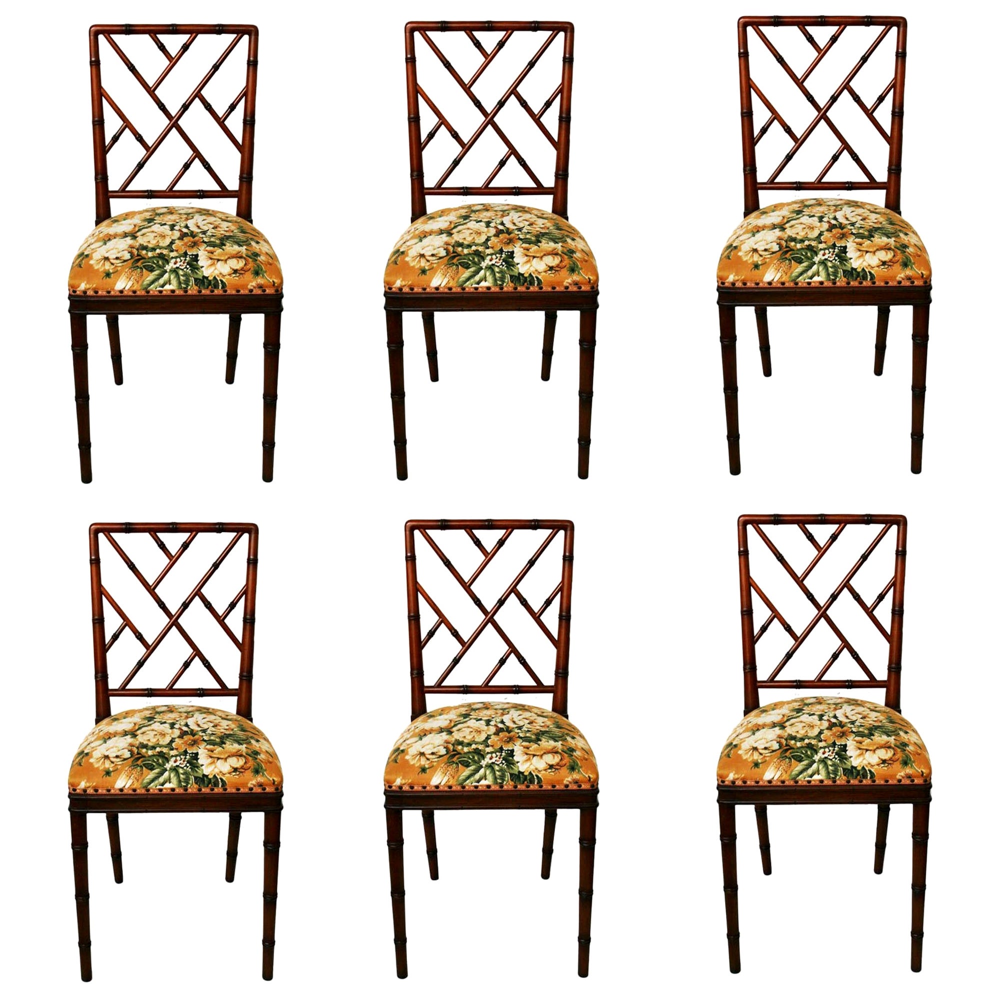 English Faux Bamboo Dining Chairs at 1stDibs