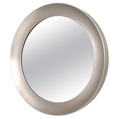Vintage Round Narciso Mirror with Steel Frame by S. Mazza for Artemide, Italy