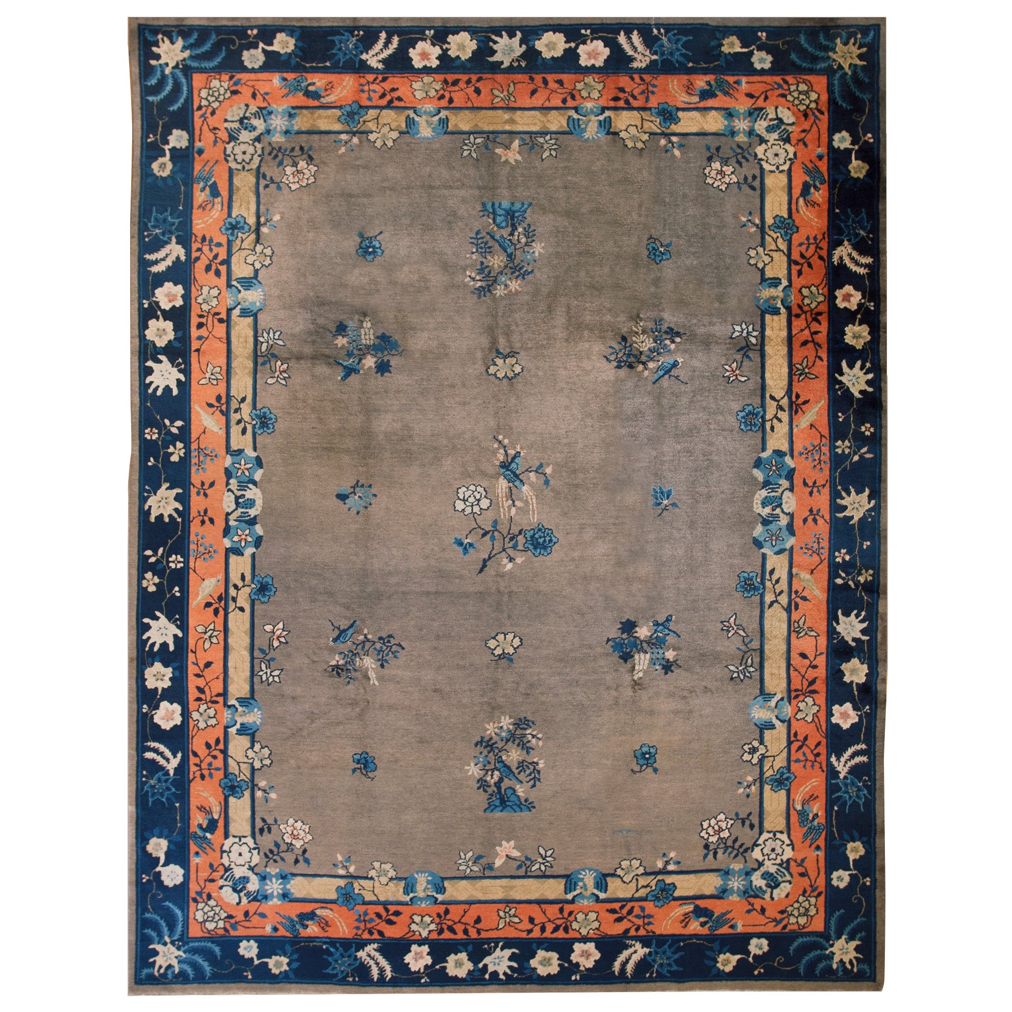 Antique Chinese Peking Rug 8' 8" x 11' 3" For Sale