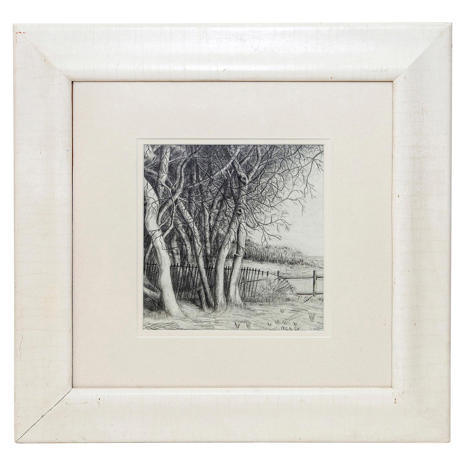 Henri Cartier-Bresson Francia Scena di bosco Disegno a matita Siglato Datato 1978