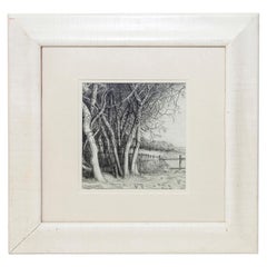 Henri Cartier-Bresson France Woodland Scene Drawing Pencil Initialled Dated 1978