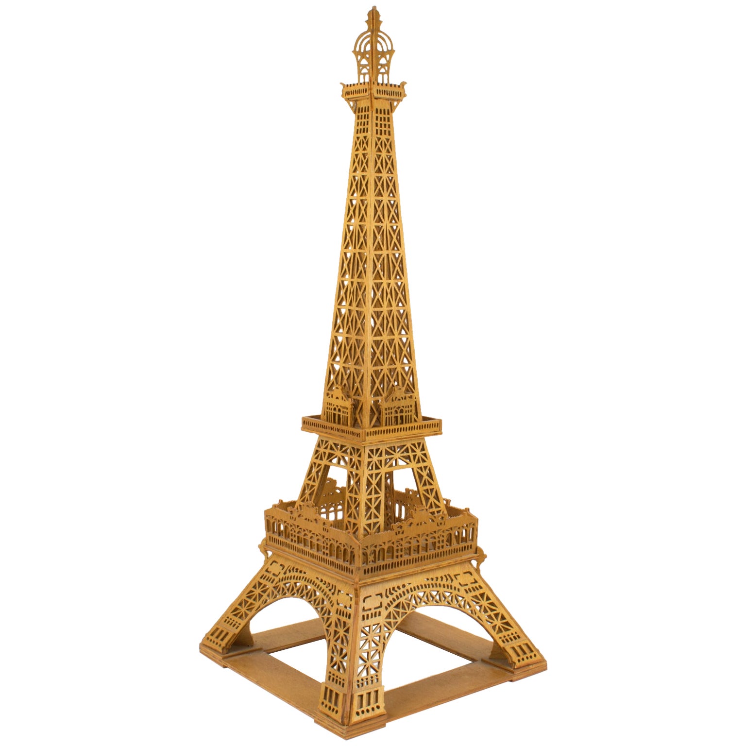 19th Century French Hand Carved Eiffel Tower Clock For Sale at 1stDibs