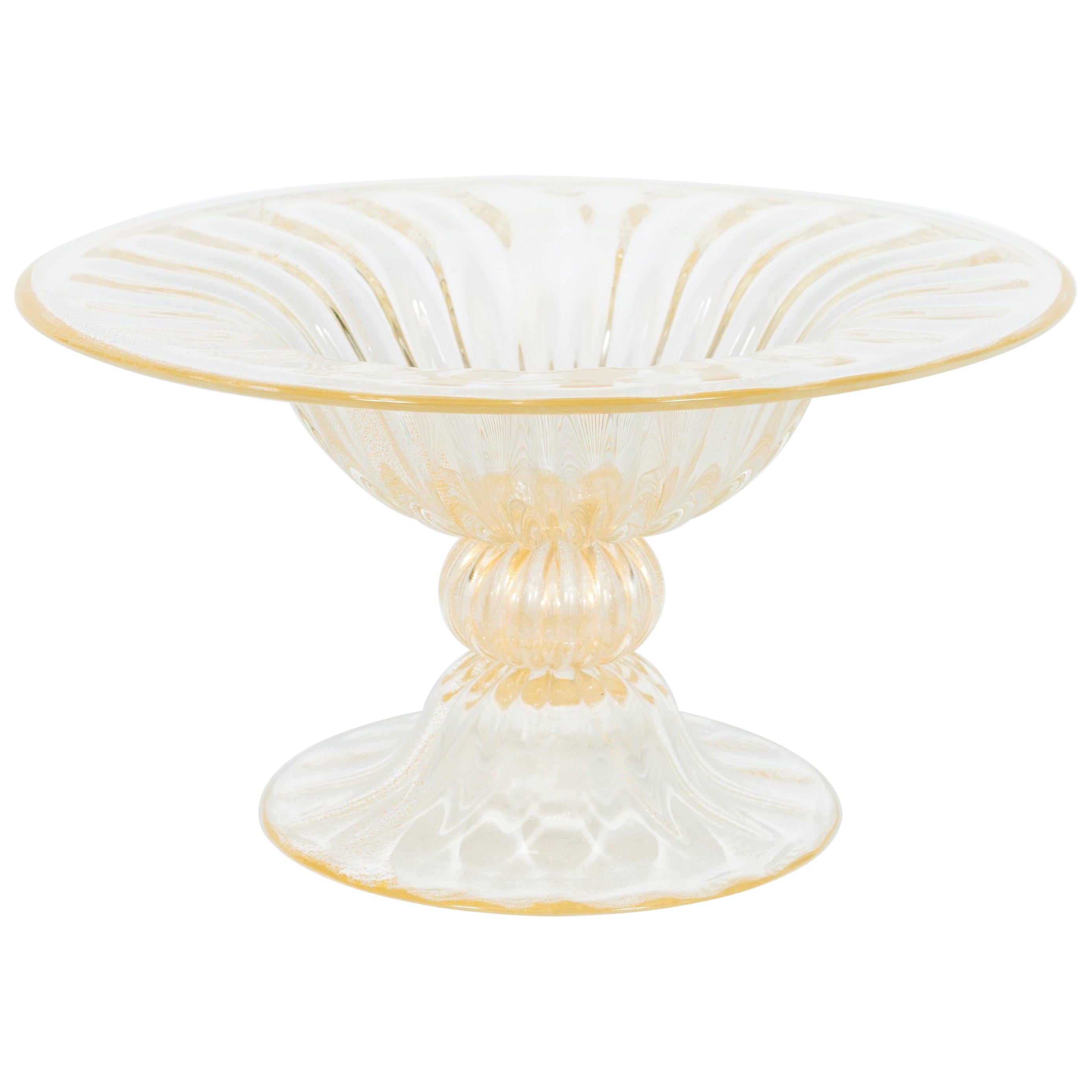 Contemporary Italian Murano Glass Decorative Bowl with 24kt Gold, Alberto Donà